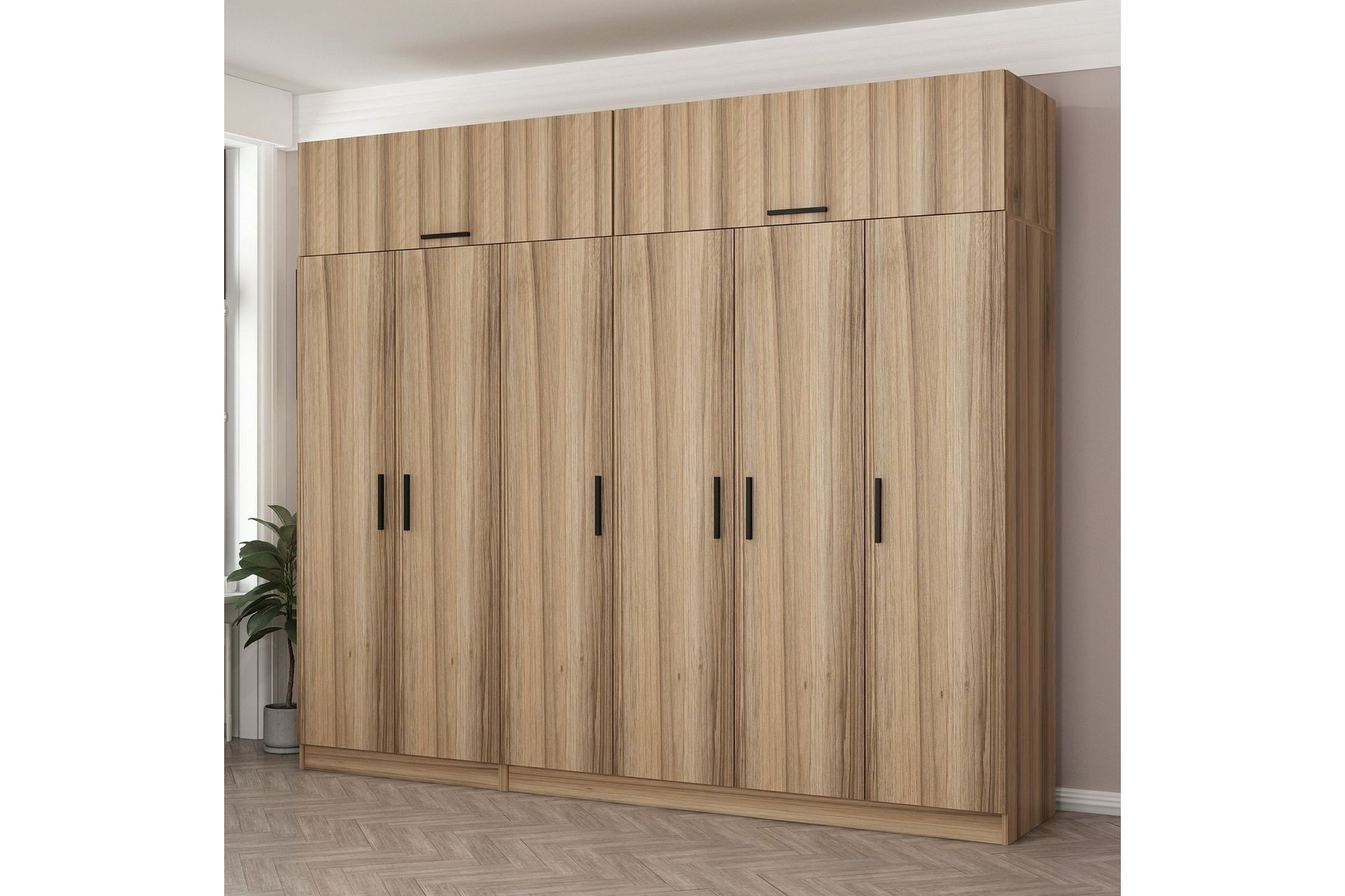 Fruitland Garderobe 270 cm - Brun - Opbevaring - Tøjopbevaring - Garderobeskabe