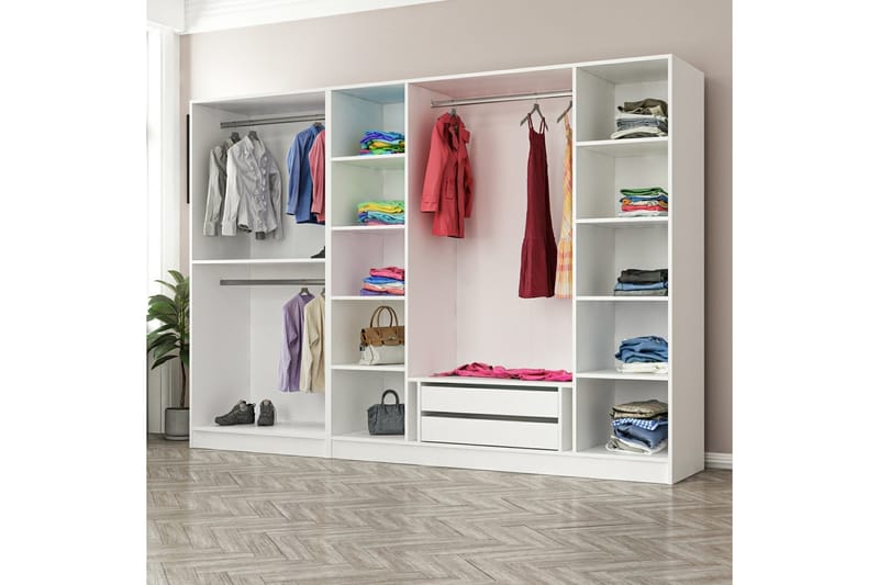 Fruitland Garderobe 270 cm - Hvid - Garderobeskabe - Garderobeskab & klædeskab