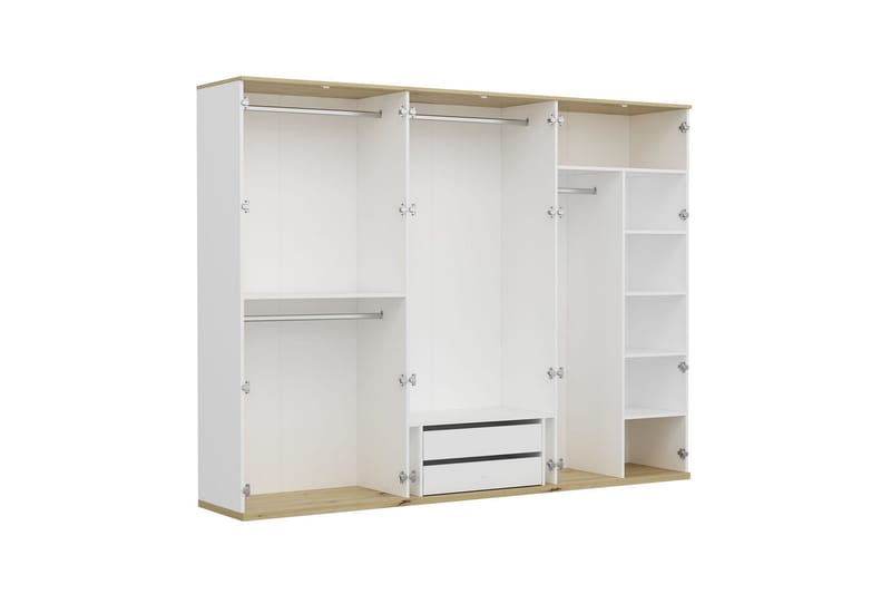 Fruitland Garderobe 270x206 cm - Hvid - Opbevaring - Tøjopbevaring - Garderobeskabe