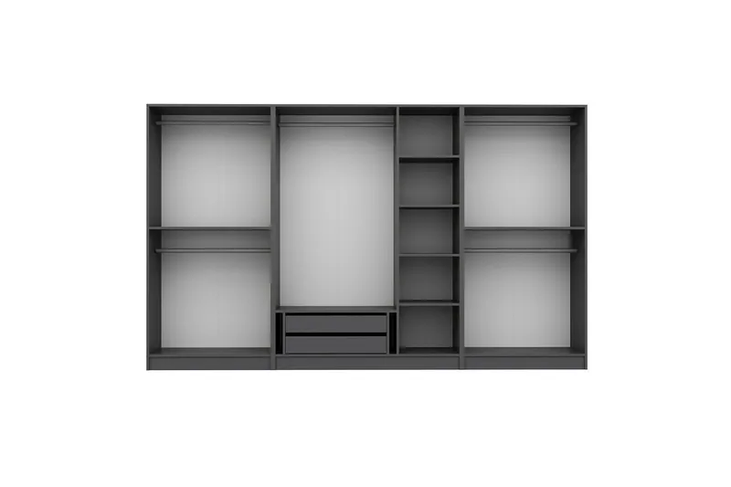 Fruitland Garderobe 315 cm - Antracit - Opbevaring - Tøjopbevaring - Garderobeskabe