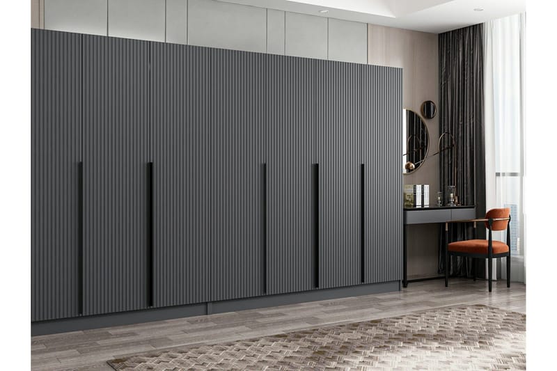 Fruitland Garderobe 315 cm - Antracit - Opbevaring - Tøjopbevaring - Garderobeskabe