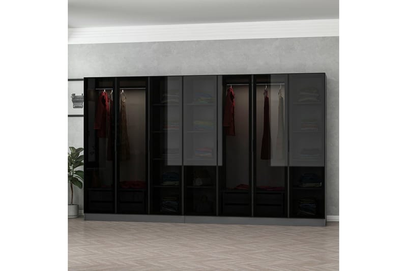 Fruitland Garderobe 315 cm - Antracit - Opbevaring - Tøjopbevaring - Garderobeskabe