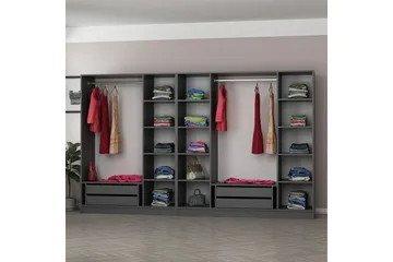Fruitland Garderobe 315 cm - Antracit - Opbevaring - Tøjopbevaring - Garderobeskabe