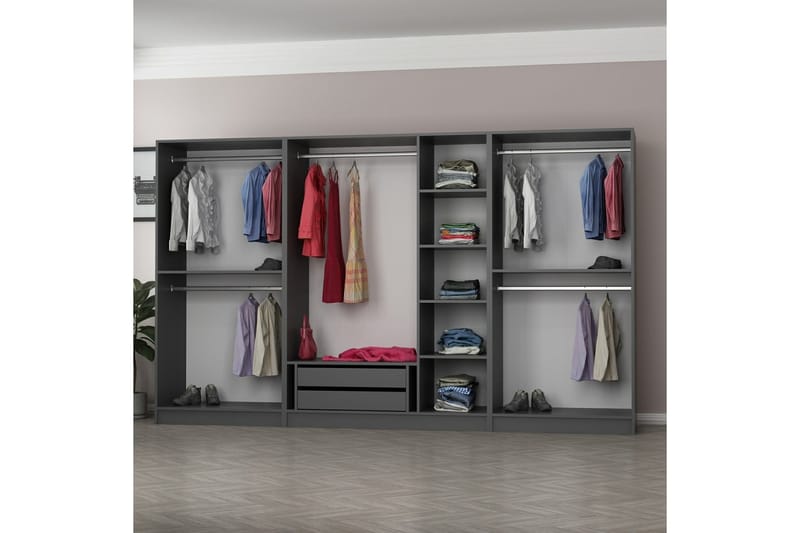 Fruitland Garderobe 315 cm - Antracit - Garderobeskabe - Garderobeskab & klædeskab