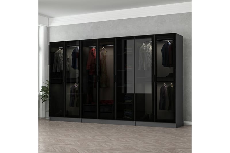 Fruitland Garderobe 315 cm - Antracit - Opbevaring - Tøjopbevaring - Garderobeskabe
