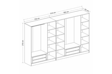 Fruitland Garderobe 315 cm - Antracit - Opbevaring - Tøjopbevaring - Garderobeskabe