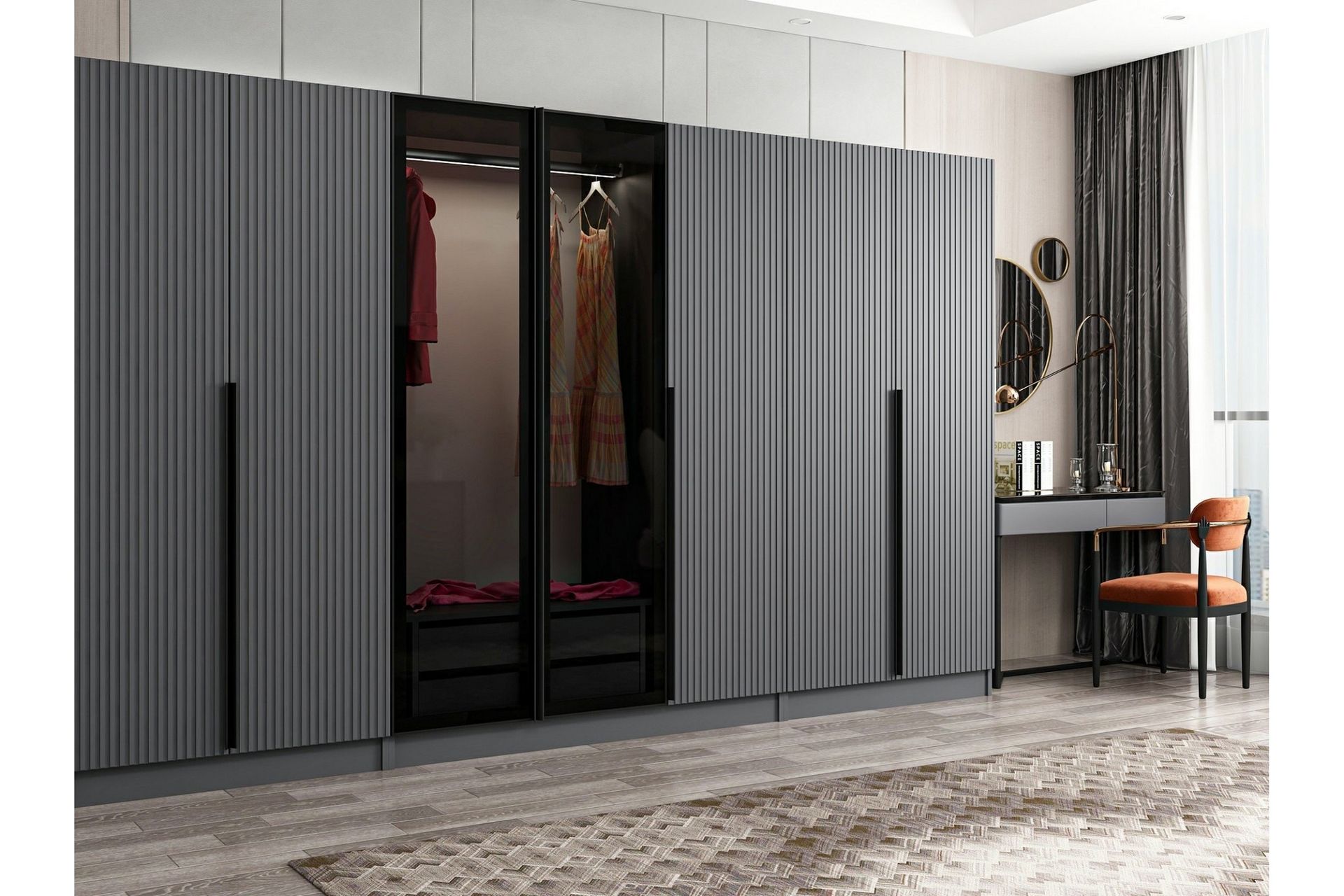 Fruitland Garderobe 315 cm - Antracit - Opbevaring - Tøjopbevaring - Garderobeskabe