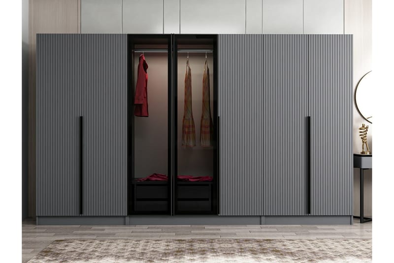 Fruitland Garderobe 315 cm - Antracit - Opbevaring - Tøjopbevaring - Garderobeskabe