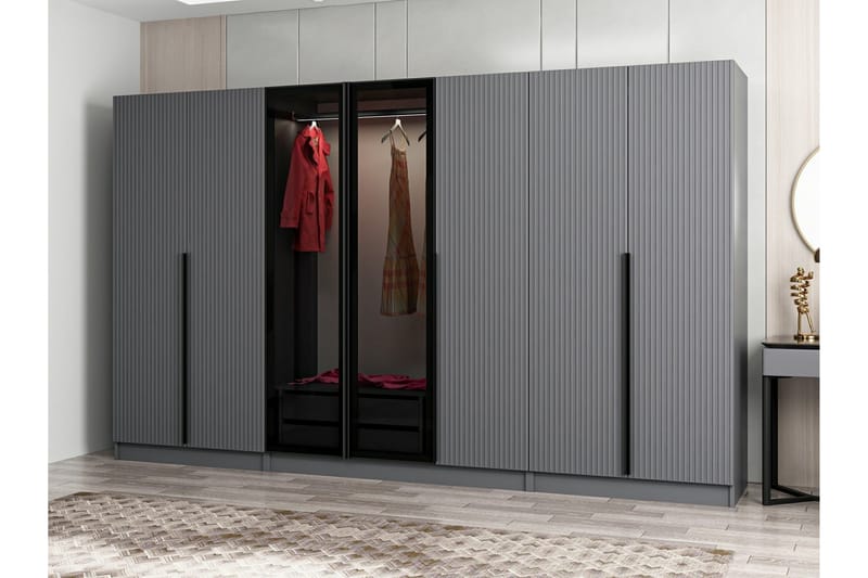 Fruitland Garderobe 315 cm - Antracit - Opbevaring - Tøjopbevaring - Garderobeskabe