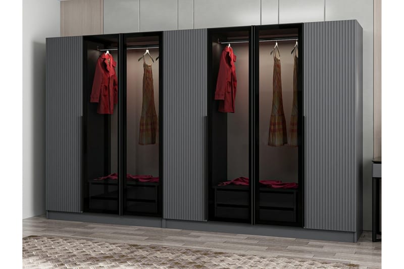 Fruitland Garderobe 315 cm - Antracit - Opbevaring - Tøjopbevaring - Garderobeskabe