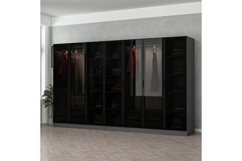 Fruitland Garderobe 315 cm - Antracit - Opbevaring - Tøjopbevaring - Garderobeskabe