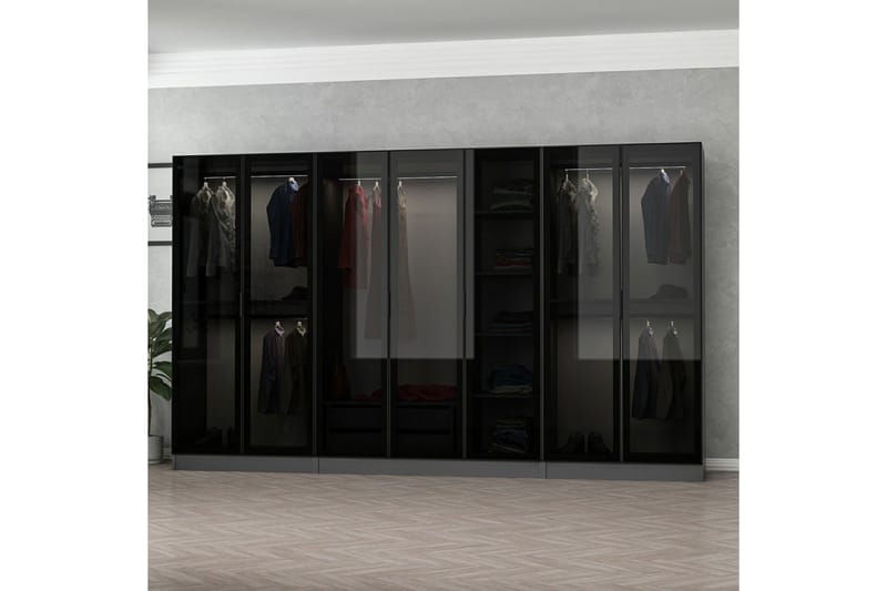 Fruitland Garderobe 315 cm - Antracit - Opbevaring - Tøjopbevaring - Garderobeskabe