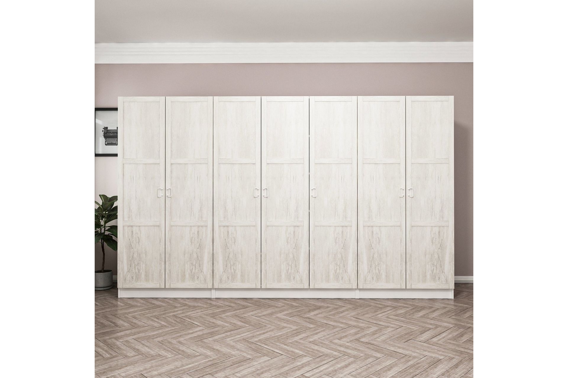 Fruitland Garderobe 315 cm - Hvid - Opbevaring - Tøjopbevaring - Garderobeskabe