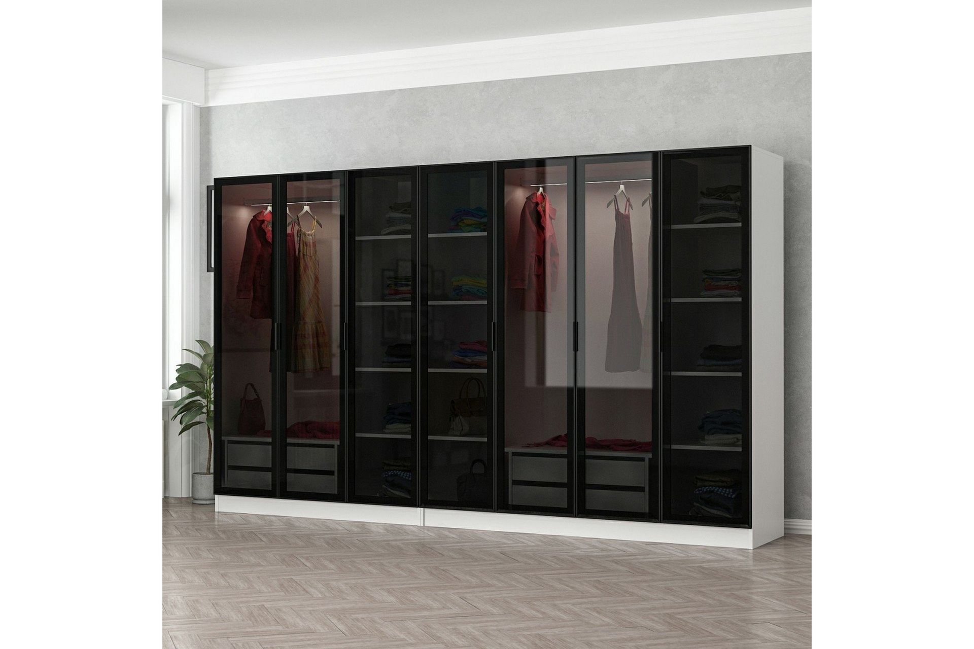 Fruitland Garderobe 315 cm - Hvid - Opbevaring - Tøjopbevaring - Garderobeskabe