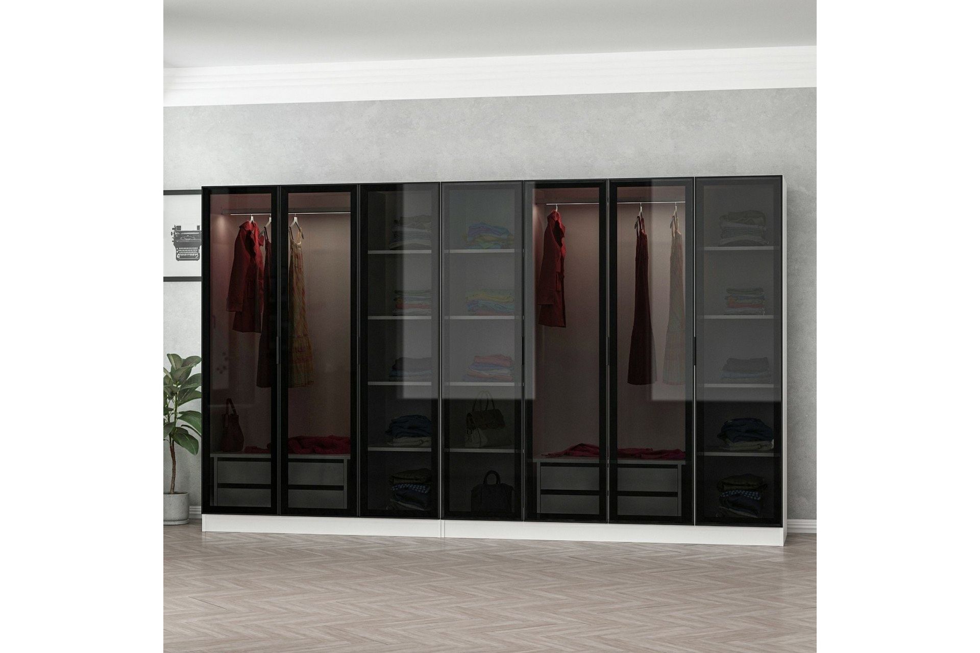 Fruitland Garderobe 315 cm - Hvid - Opbevaring - Tøjopbevaring - Garderobeskabe