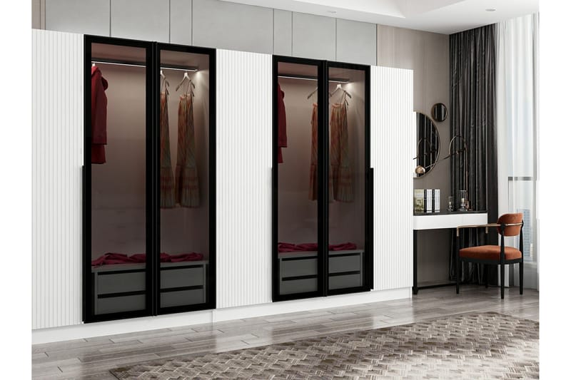 Fruitland Garderobe 315 cm - Hvid - Opbevaring - Tøjopbevaring - Garderobeskabe