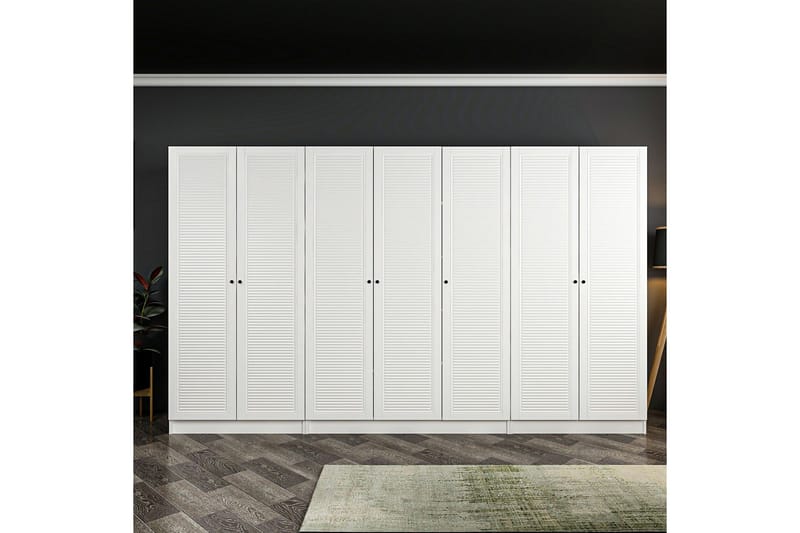 Fruitland Garderobe 315 cm - Hvid - Opbevaring - Tøjopbevaring - Garderobeskabe