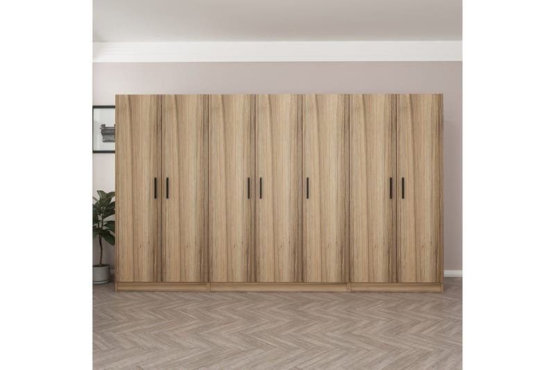Fruitland Garderobe 315 cm - Oak - Opbevaring - Tøjopbevaring - Garderobeskabe