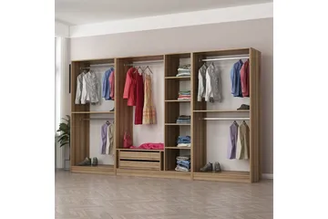 Fruitland Garderobe 315 cm - Oak - Opbevaring - Tøjopbevaring - Garderobeskabe