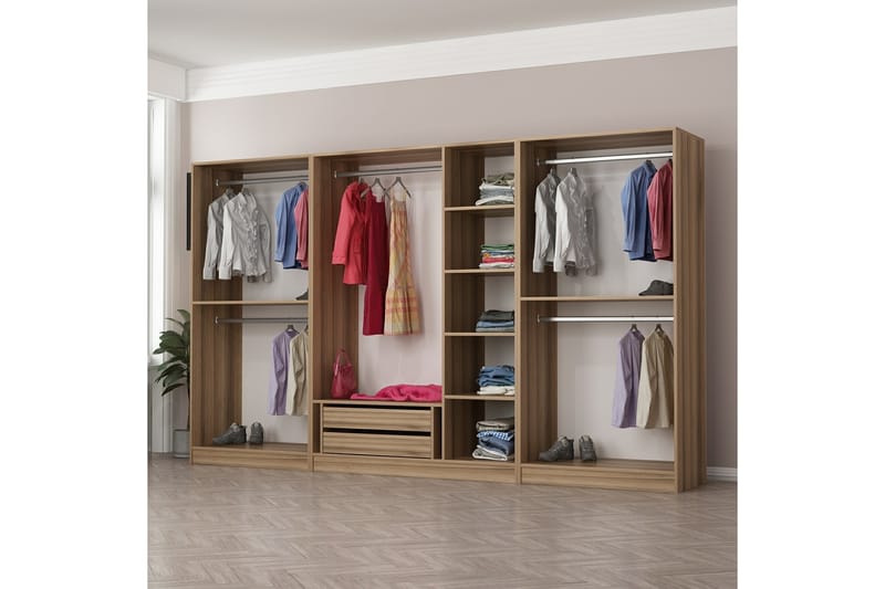 Fruitland Garderobe 315 cm - Oak - Garderobeskabe - Garderobeskab & klædeskab