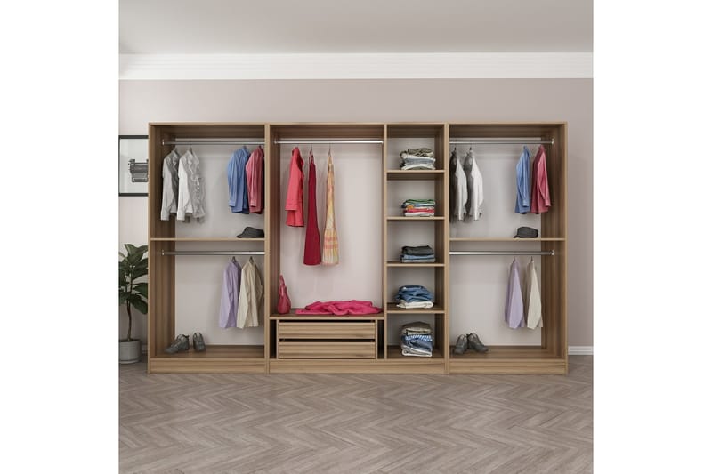 Fruitland Garderobe 315 cm - Oak - Garderobeskabe - Garderobeskab & klædeskab