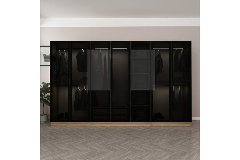Fruitland Garderobe 315 cm - Oak - Opbevaring - Tøjopbevaring - Garderobeskabe