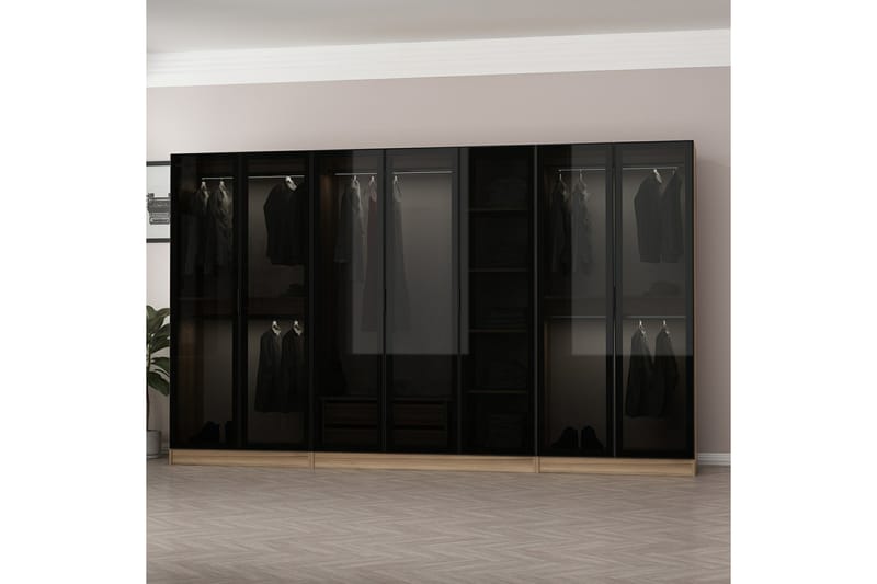 Fruitland Garderobe 315 cm - Oak - Opbevaring - Tøjopbevaring - Garderobeskabe