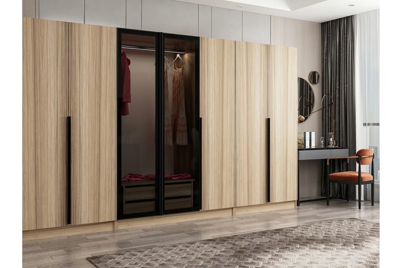 Fruitland Garderobe 315 cm - Oak - Opbevaring - Tøjopbevaring - Garderobeskabe