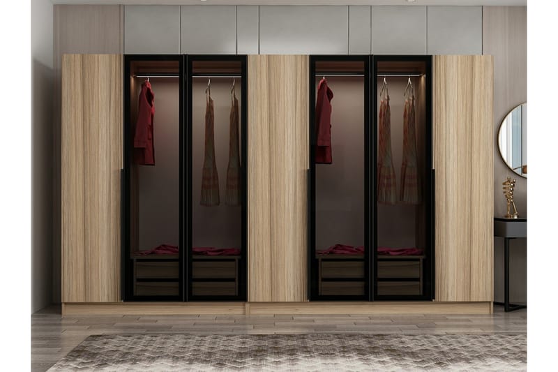Fruitland Garderobe 315 cm - Oak - Opbevaring - Tøjopbevaring - Garderobeskabe