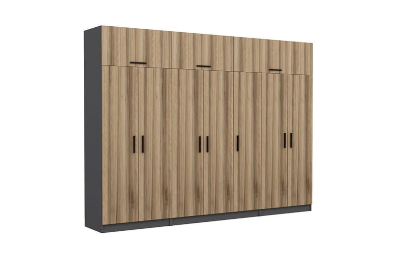 Fruitland Garderobe 315x235 cm, Valnød/Antracit