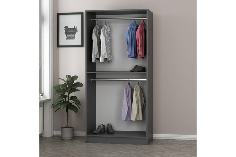 Fruitland Garderobe 90 cm - Antracit - Opbevaring - Tøjopbevaring - Garderobeskabe