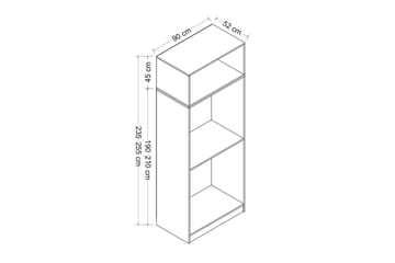 Fruitland Garderobe 90 cm - Hvid - Opbevaring - Tøjopbevaring - Garderobeskabe