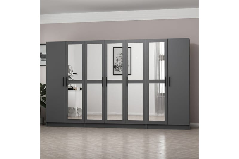 Fruitland Garderobe med Spejl - Antracit - Opbevaring - Tøjopbevaring - Garderobeskabe