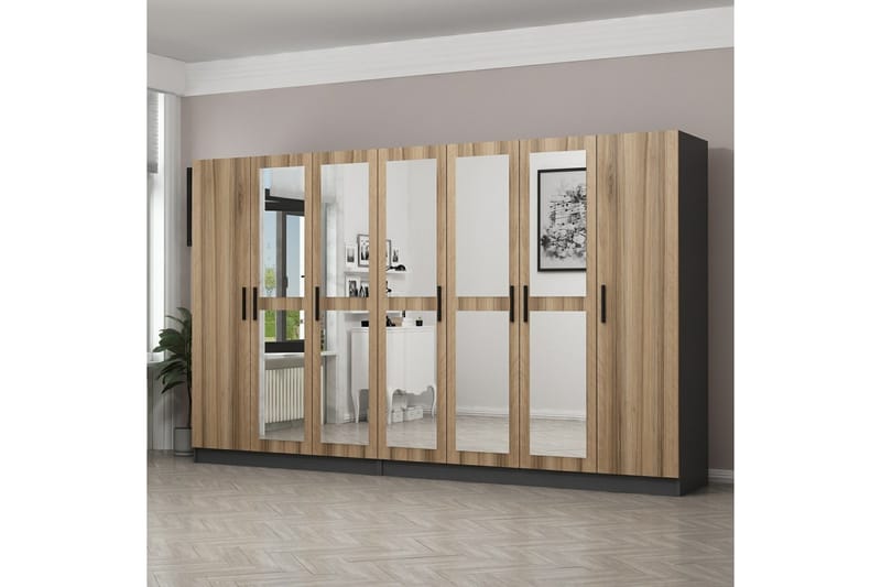 Fruitland Garderobe med Spejl - Brun - Opbevaring - Tøjopbevaring - Garderobeskabe