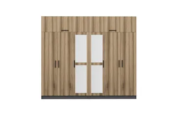 Fruitland Garderobe med Spejl - Brun/Grå - Opbevaring - Tøjopbevaring - Garderobeskabe