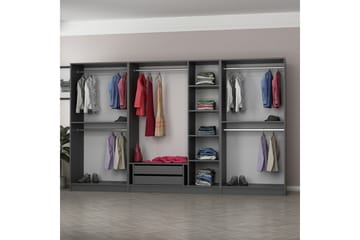 Fruitland Garderobe med Spejl - Brun/Grå - Opbevaring - Tøjopbevaring - Garderobeskabe