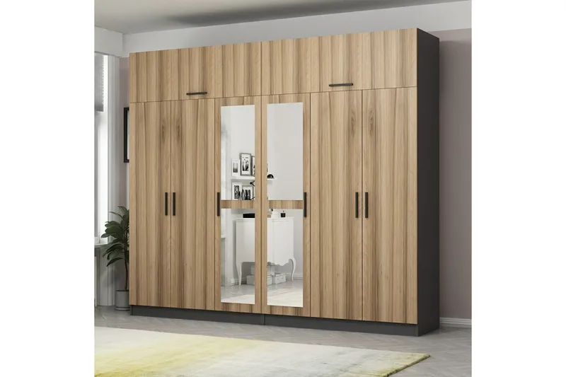 Fruitland Garderobe med Spejl, Brun/Grå