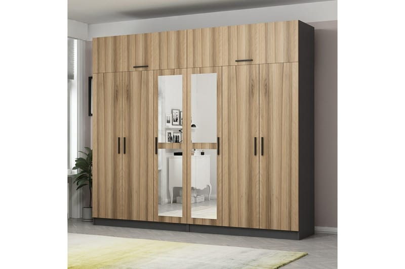 Fruitland Garderobe med Spejl, Brun/Grå
