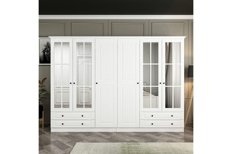 Fruitland Garderobe med Spejl, Hvid