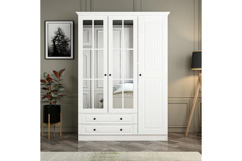 Fruitland Garderobe med Spejl, Hvid