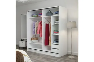 Fruitland Garderobe med Spejl - Hvid - Opbevaring - Tøjopbevaring - Garderobeskabe