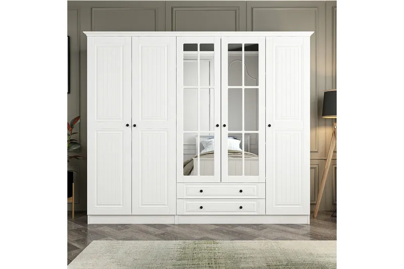 Fruitland Garderobe med Spejl, Hvid