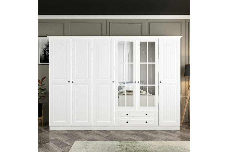 Fruitland Garderobe med Spejl, Hvid