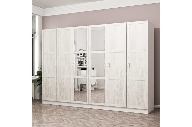 Fruitland Garderobe med Spejl - Hvid - Opbevaring - Tøjopbevaring - Garderobeskabe