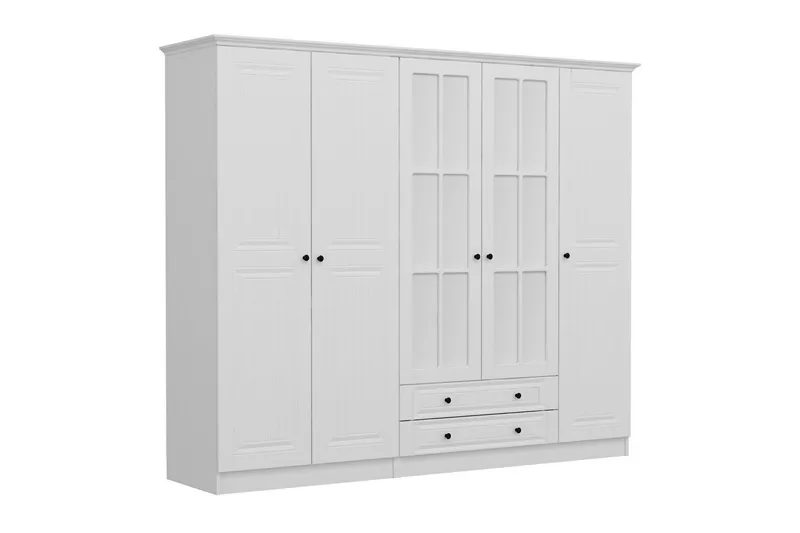 Fruitland Garderobe med Spejl - Hvid - Opbevaring - Tøjopbevaring - Garderobeskabe