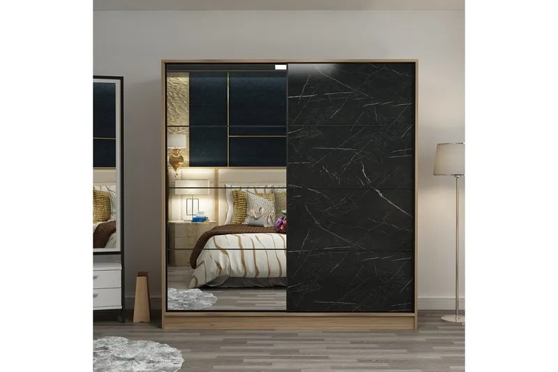 Fruitland Garderobe med Spejl, Sort