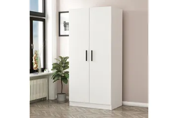 Fruitland Garderobeskab 90 cm i Malet Træ - Hvid - Opbevaring - Tøjopbevaring - Garderobeskabe