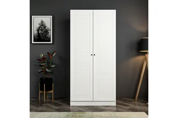 Fruitland Garderobeskab 90 cm i Malet Træ - Hvid - Opbevaring - Tøjopbevaring - Garderobeskabe
