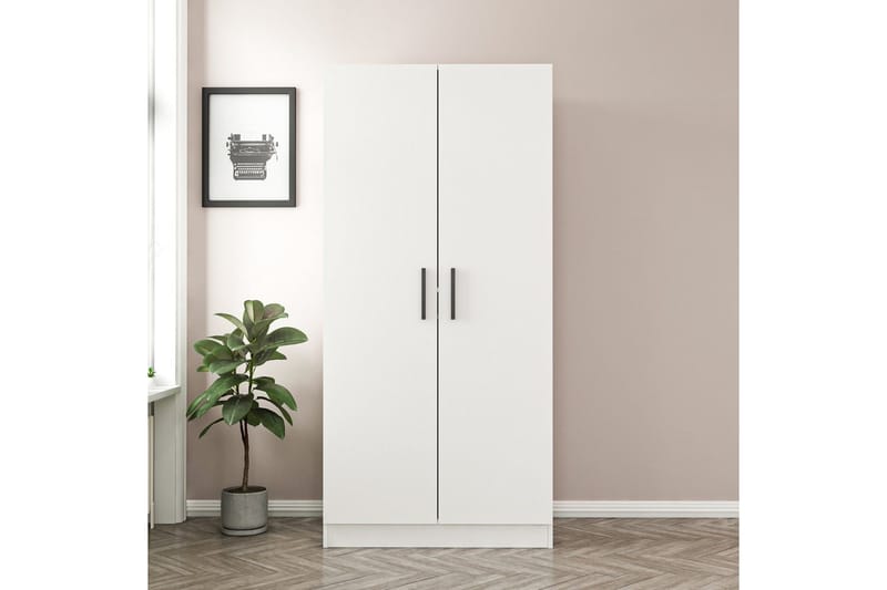 Fruitland Garderobeskab 90 cm i Malet Træ, Hvid