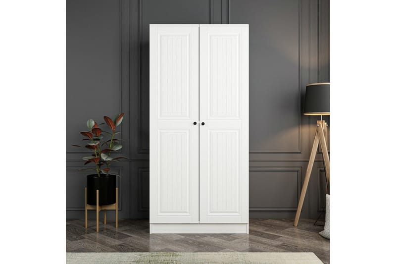 Fruitland Garderobeskab 90 cm i Malet Træ, Hvid